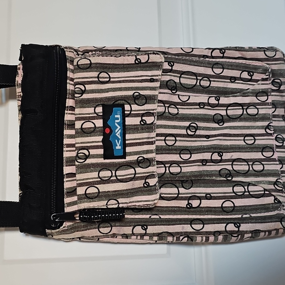 Kavu Mini Keeper Crossbody With Stripes and Circles - Picture 2 of 9